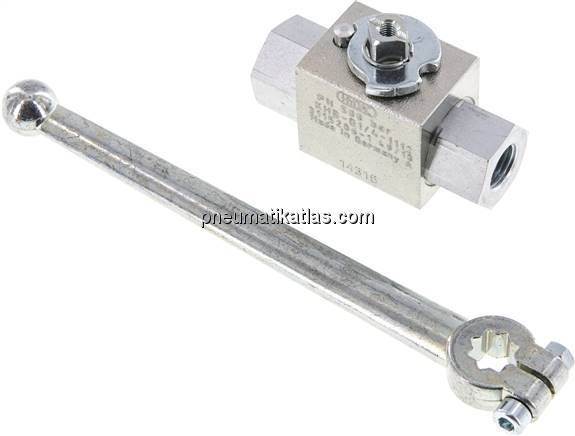 Hochdruck-Kugelhahn, Stahl, G 1/4", 0 bis 500bar