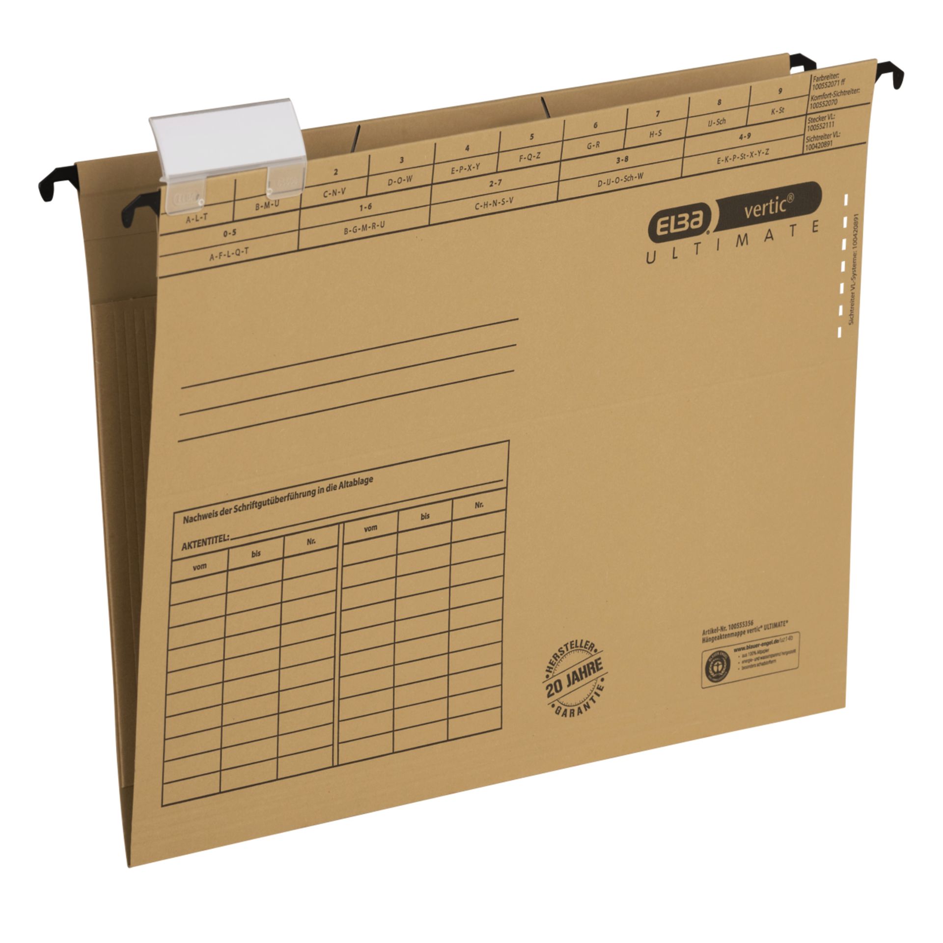 Hängemappe ULTIMATE DIN A4 240g Karton naturbraun