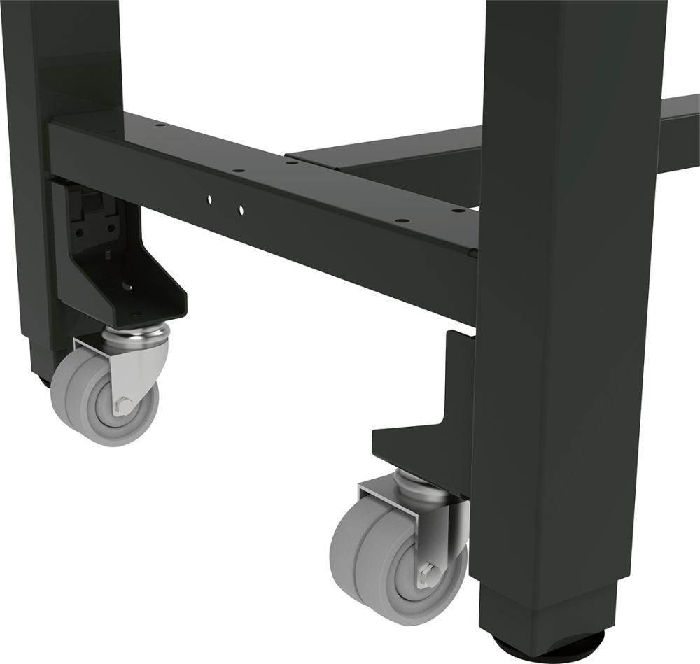 Rollensatz Quattro 4 x Gummi-Lenkrollen Ø 75mm, ohne Feststeller schwarz NCS S 9000-N