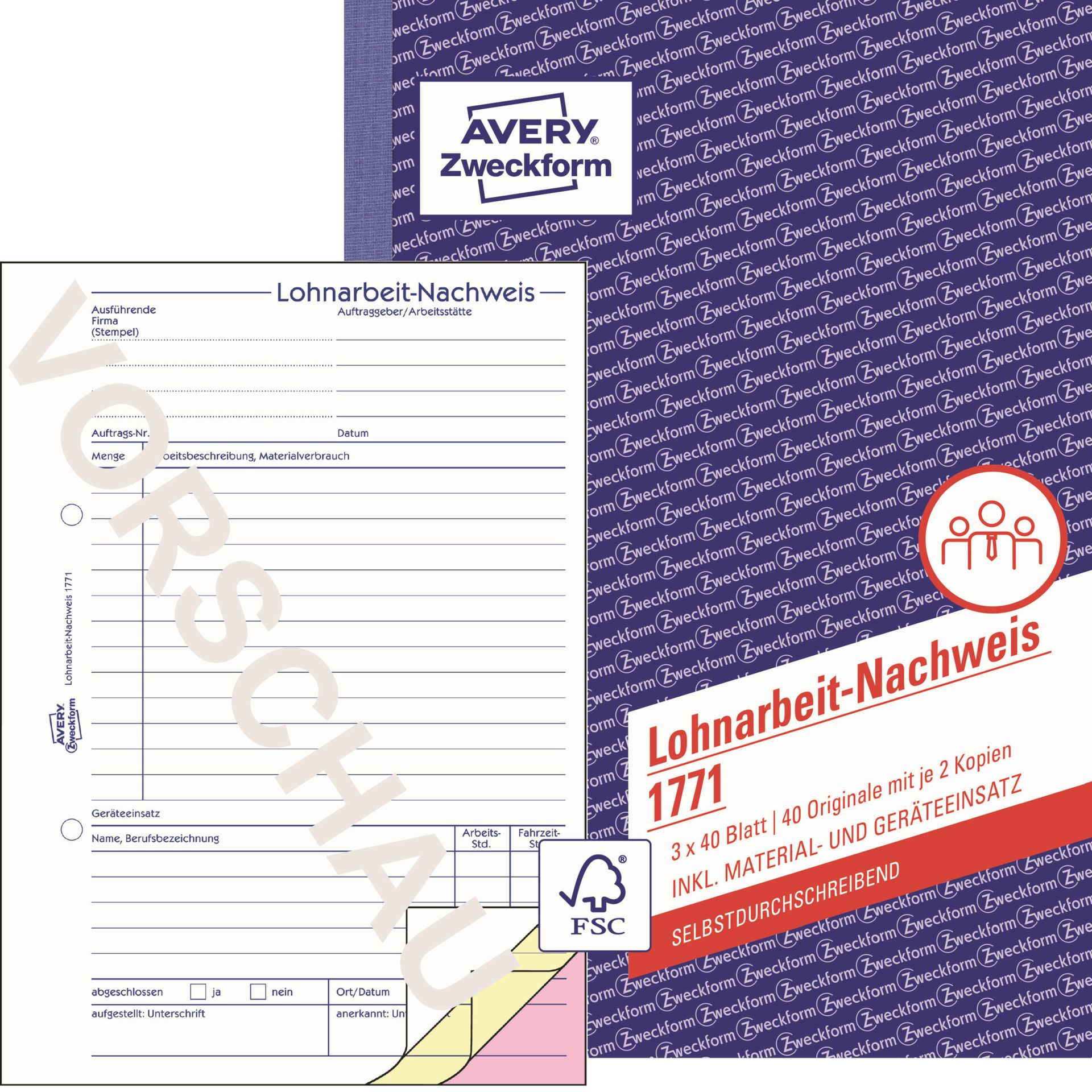 Lohnarbeitnachweis DIN A5 SD 3x40Blatt