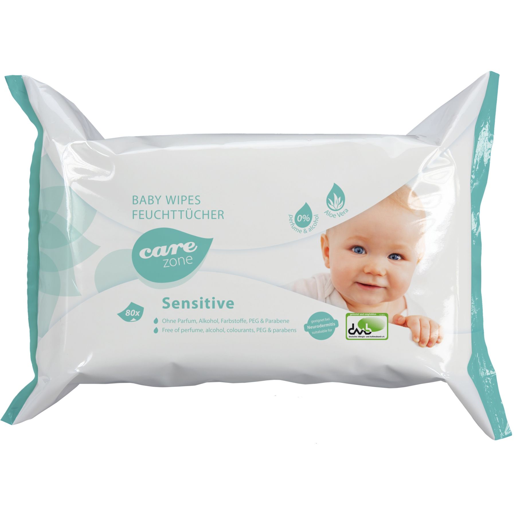 Carezone Babywipes Sensitive Packung à 80 Tücher