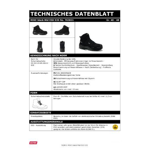 ELTEN MIKE Sicherheitsstiefel Mid S3S ESD, Schwarz, Gr. 45