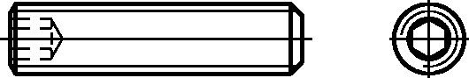 Gewindestifte mit Innensechs- kant und Kegelstumpf 45H nach DIN EN ISO 4026 (ehemals DIN 913) M 6x6