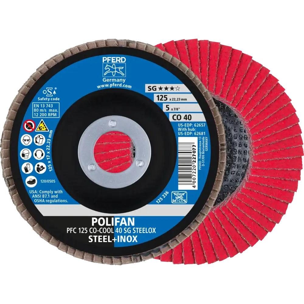 PFERD POLIFAN Fächerscheibe PFC 125x22,23mm konisch CO-COOL 40