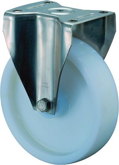 Bockrolle 125 mm HS110 Platte,Kst.weiß,ER,RL HS110.B14.125
