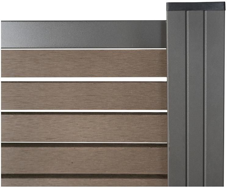 HÖRVIG-Serie ANTHRAZIT 180 x 180 cm, SCHOKOBRAUNinkl. Start-& Abschluss BPC-Steckzaun
