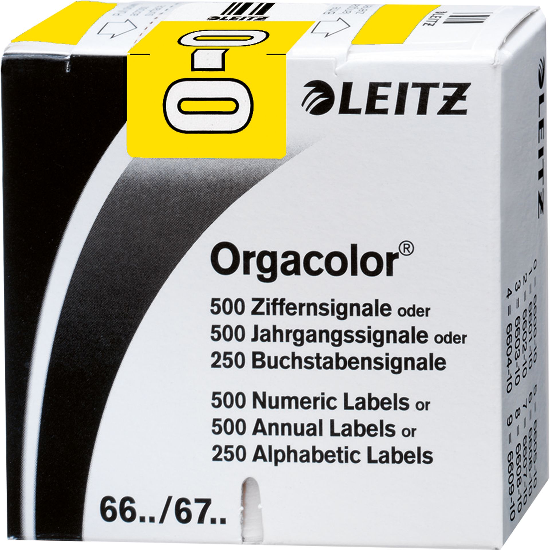 Buchstabensignal Orgacolor O gelb 250 St./Pack.