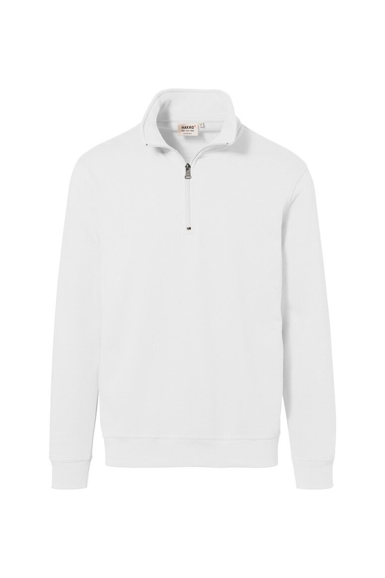 HAKRO Zip-Sweatshirt Premium weiß, 2XS