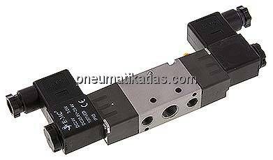 5/2-Wege Magnetventil, G 1/4" (Abluft G 1/8"), Impulsventil, 24 V AC