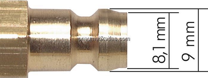Temperierkupplungsstecker 9mm Zapfen, 9,5mm Push-Lok
