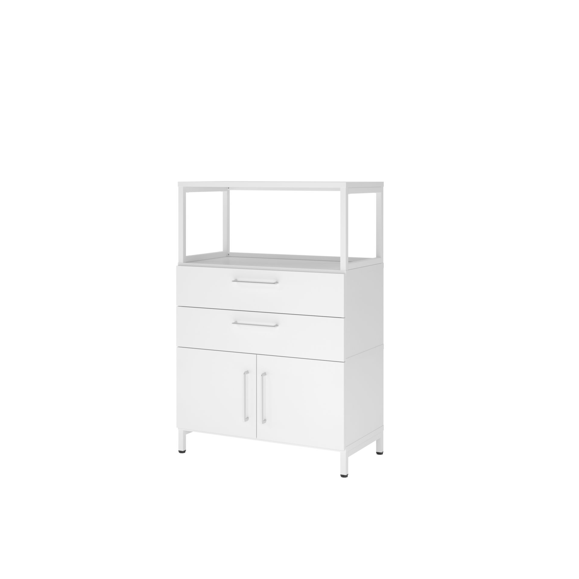 Kombischrank FlexWall B800xT400xH1180 mm 3 OH 2 Türen 2 Schubladenweiß/weiß