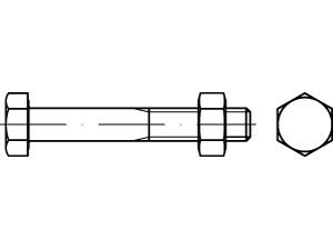 ART 89601 Baubolzen mit Mutter CE 4.8 M 12 x 150 galv. verzinkt gal Zn S