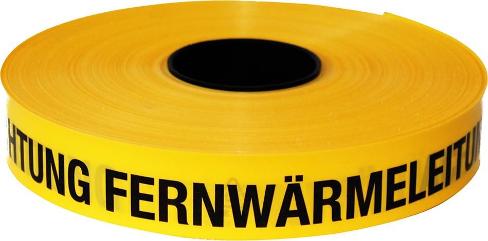 Trassen-Warnband 250 m Achtung Fernwärmeleitung gelb