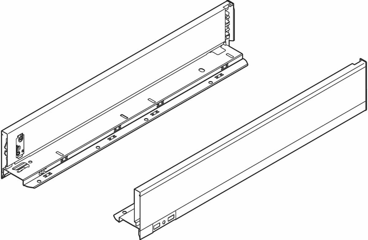 LEGRABOX Zarge, Höhe M (90.5 mm), NL=550 mm, links/rechts, für LEGRABOX pure, oriongrau matt