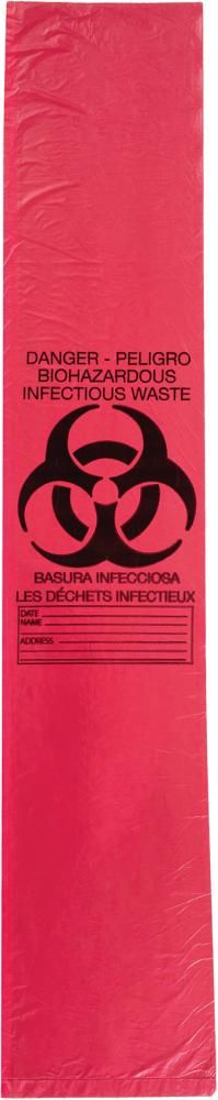 Abfallsack biogefährlich Aufdruck "BIOHAZARD" rot, 45l, VE 100 Stück 838x610 mm