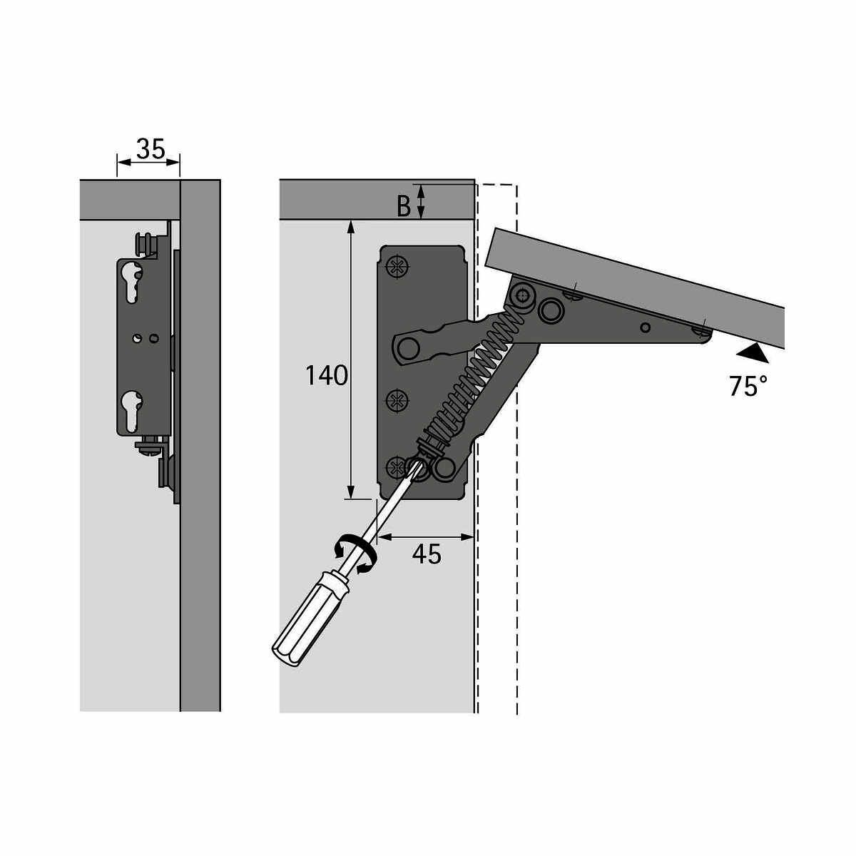 Klappenbeschlag Lift Exact