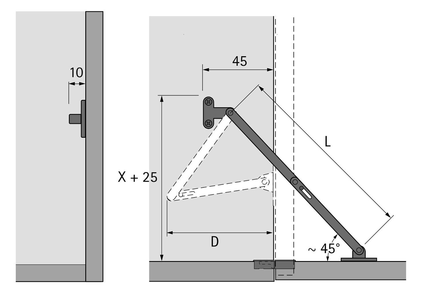 HETTICH Klappenhalter KH 200mm