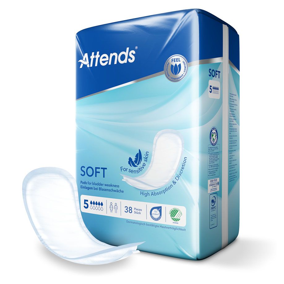 Attends Soft 5Inkontinenzeinlagen (38 Stck.)UK = 4 Pack