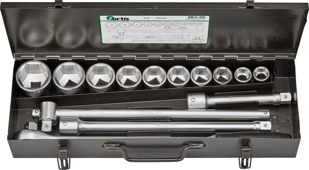FORTIS Steckschlüssel-Garnitur 3/4" 14-teilig