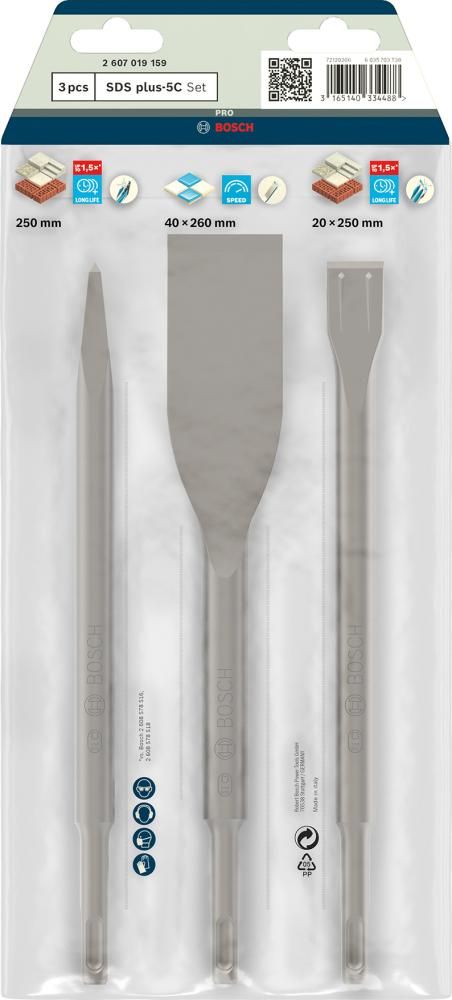 Meißel-Set SDS-plus 250 mm Bosch 3-teilig