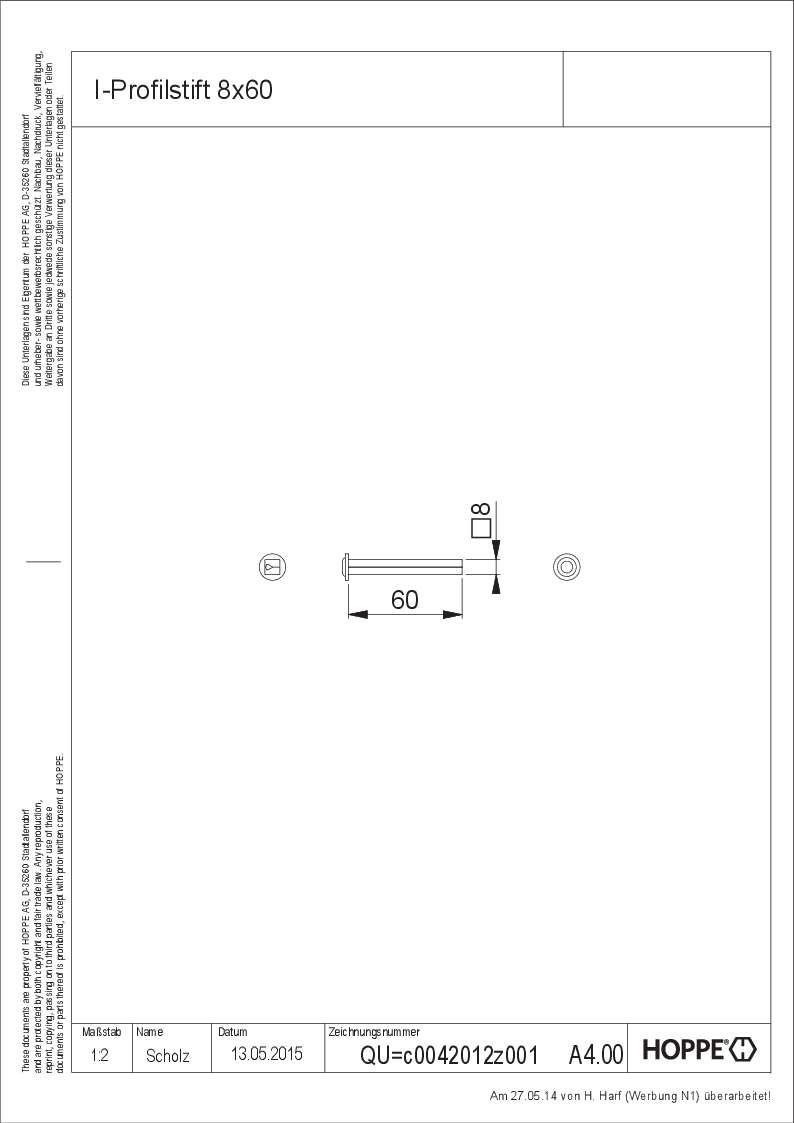 I-Profilstift, Stück