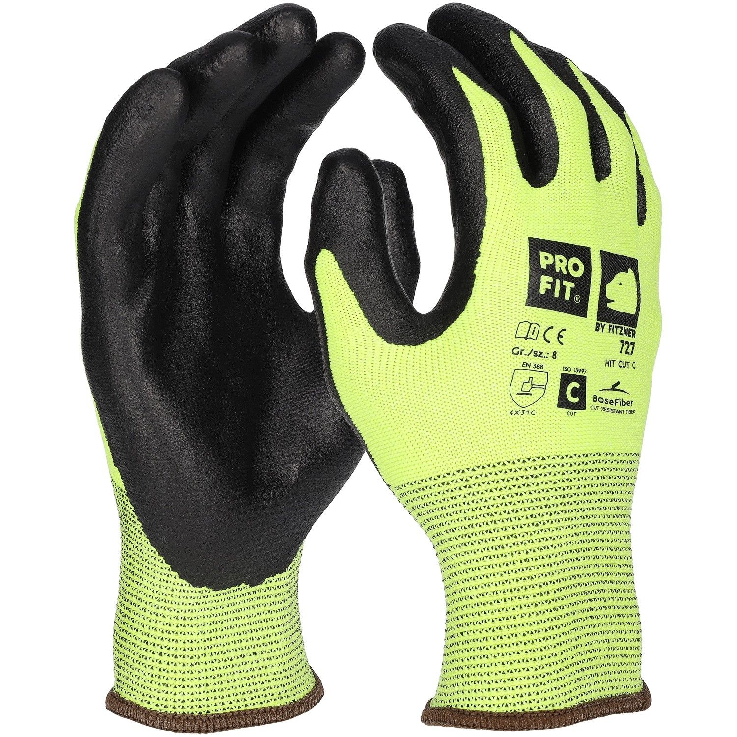 Nitril Schnittschutzhandschuh"Hit Cut C", neongelb/schwarz 10