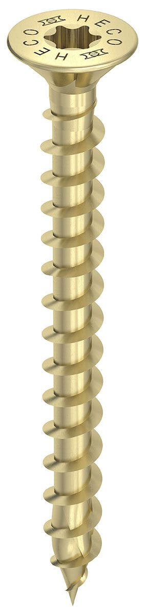 HECO-TOPIX-plus 3,5 x 35, Senkkopf mit Frästaschen, HECO-Drive, Variables Vollgewinde, verzinkt gelb, A3L, 1000 Stück, VARIANTA-Handwerkerverpackung