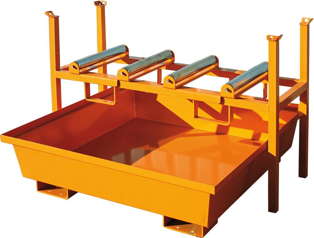 Einschubwanne mit konischen Wänden ohne Gitterrost, 240 ltr.1230x1230x320mm, RAL 2004