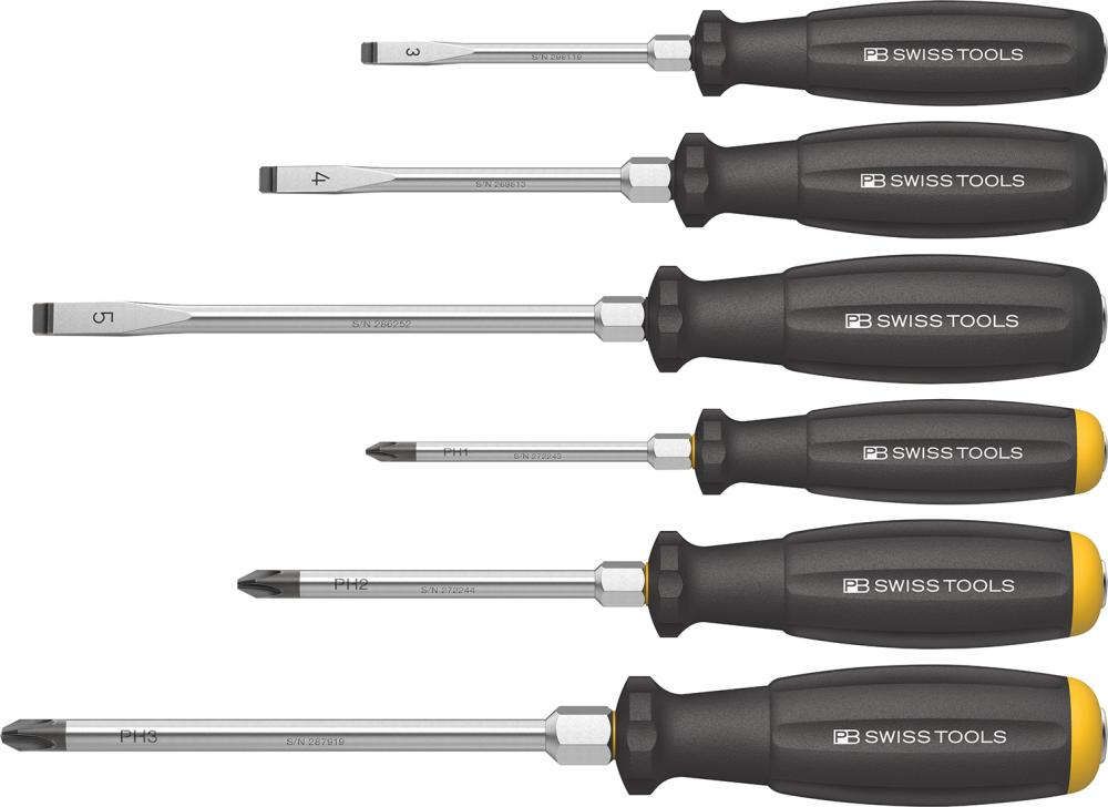 Schraubendreher-Satz 6-teilig Schlitz/PH Schlagkappe PB SwissTools