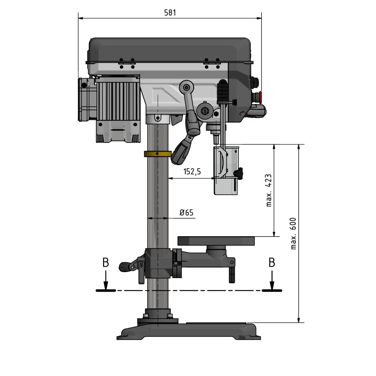 Tischbohrmaschine Optimum OPTIdrill DQ 20V