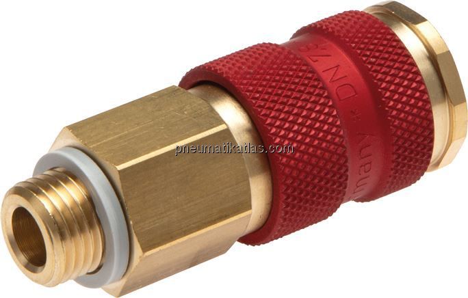 Kupplungsdose (NW7,2) G 1/4"(AG), rot, Achteck SW12