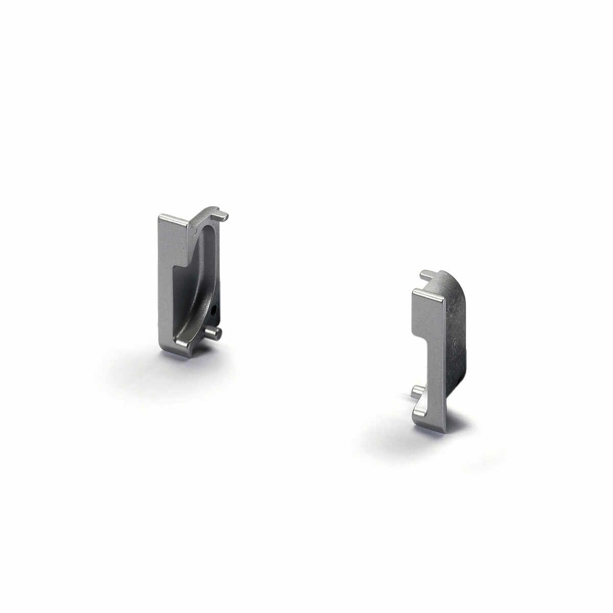 Endstücke Spira, L 11 mm, H 43 mm, Aluminium Optik