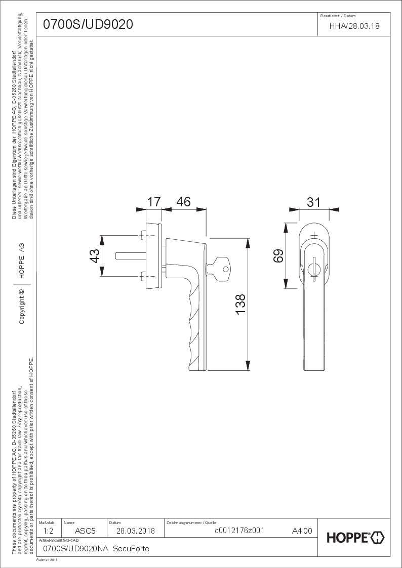 Fensteroliven Hamburg Abschl. 0700S/UD9020 braun