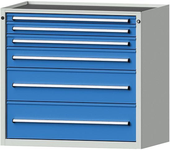 Anke Schubadenschrank B1060xT700xH980mm RAL 7035/5012 6 Schubladen