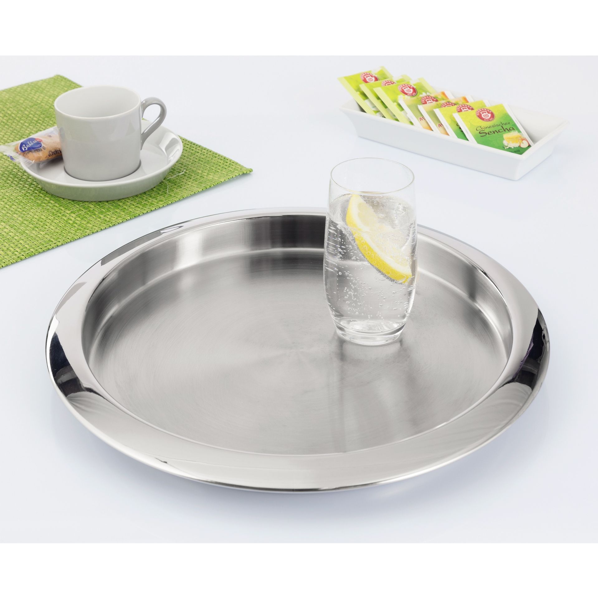Serviertablett VENGA 35cm rund edelstahl