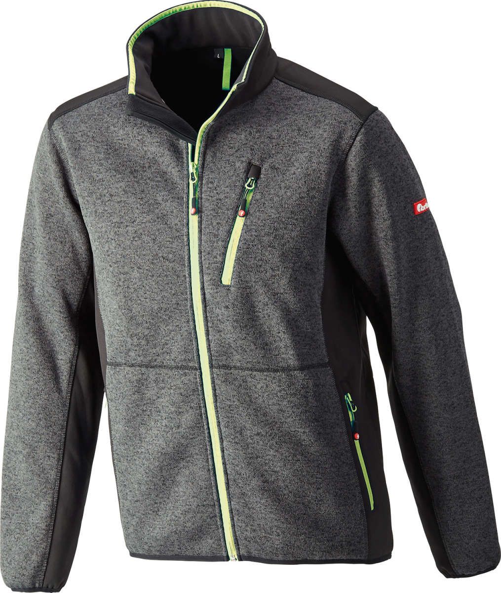 Strickjacke,Softshell,Gr.M,dunkelgr.-lime,FORTIS