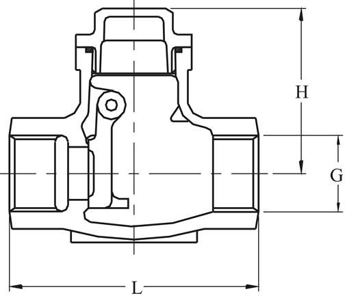 Edelstahl-Rückschlagklappe G 1/2", PN 16