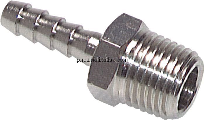 Gewindetülle R 1/8"-6 (1/4")mm, Messing vernickelt