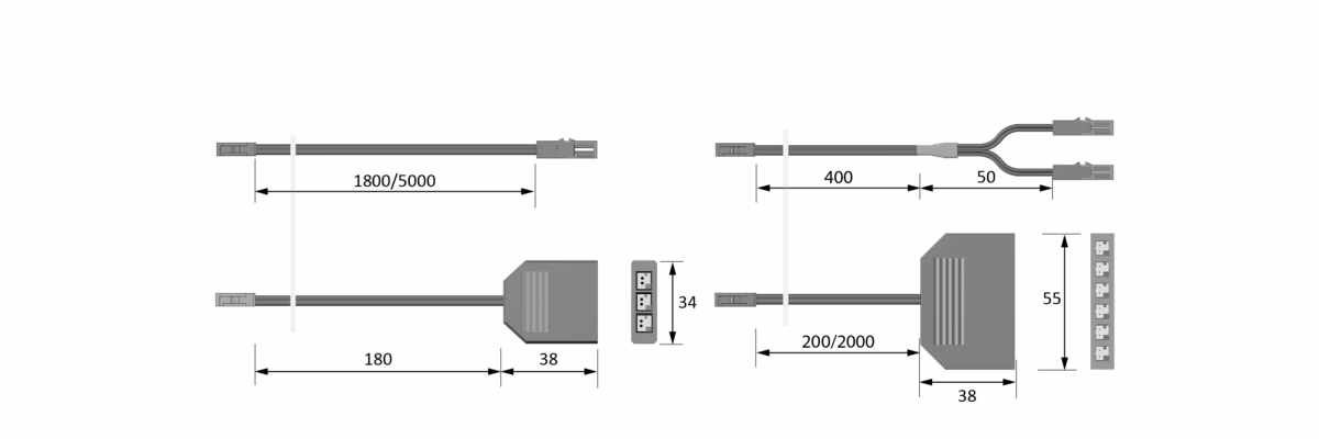 LED 3-fach Verteiler M1 12VDC