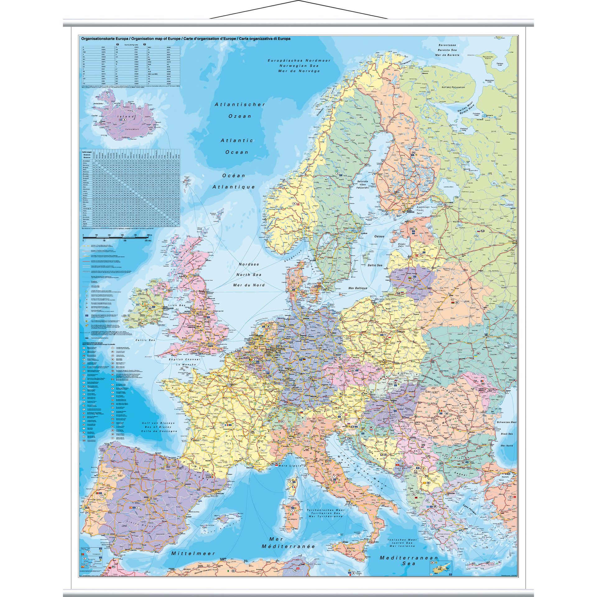 Kartentafel Europa 137x97cm laminiert