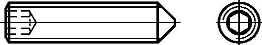 Gewindestifte mit Innensechs- kant und Spitze 45H nach DIN EN ISO 4027 (ehemals DIN 914) M 8x16 galv. verzinkt getempert