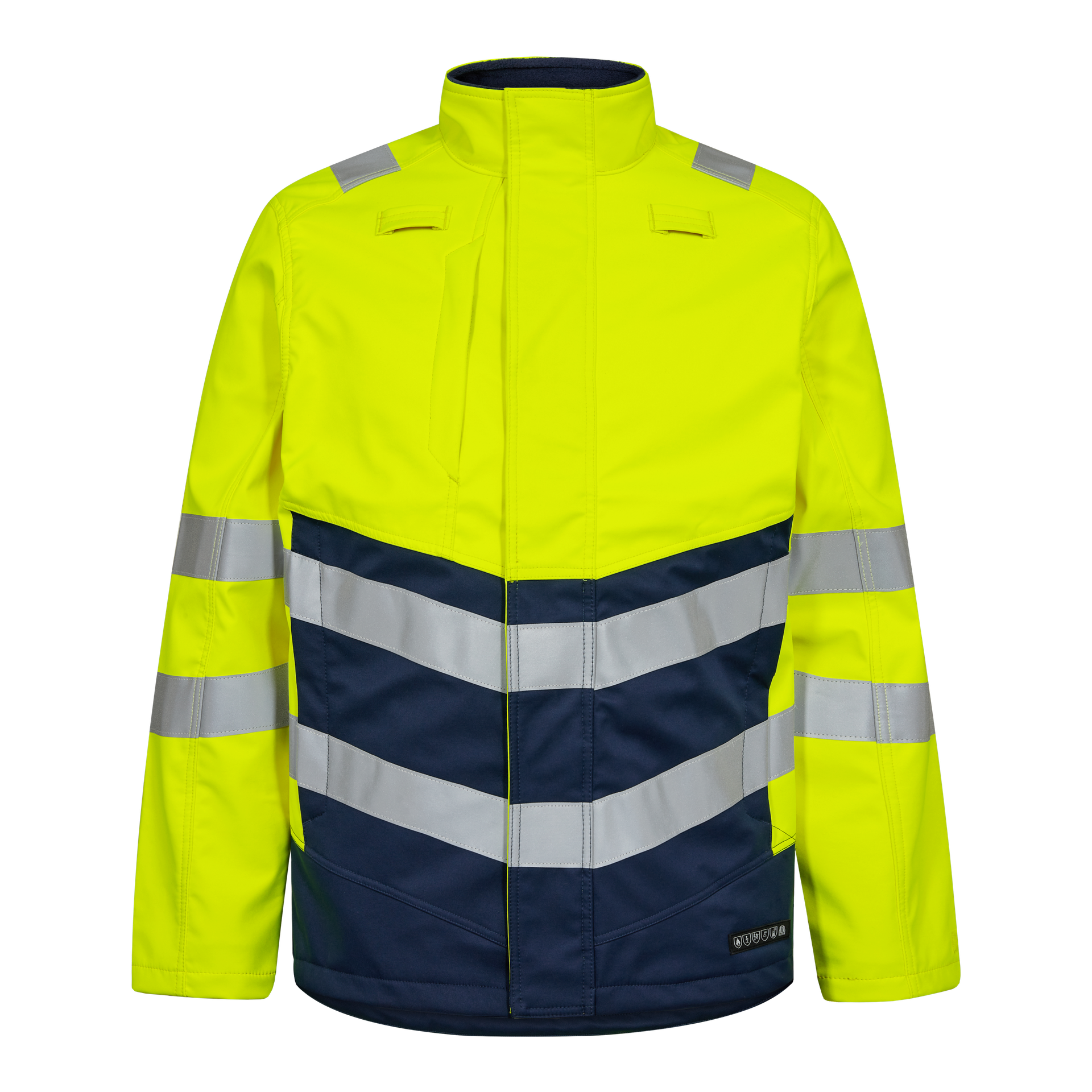 Safety+ Softshelljacke Gelb/Blue Ink, Gr. M
