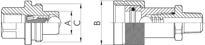 Hochdruck Schraubkupplung, Muffe, NPT 1/4" (AG)