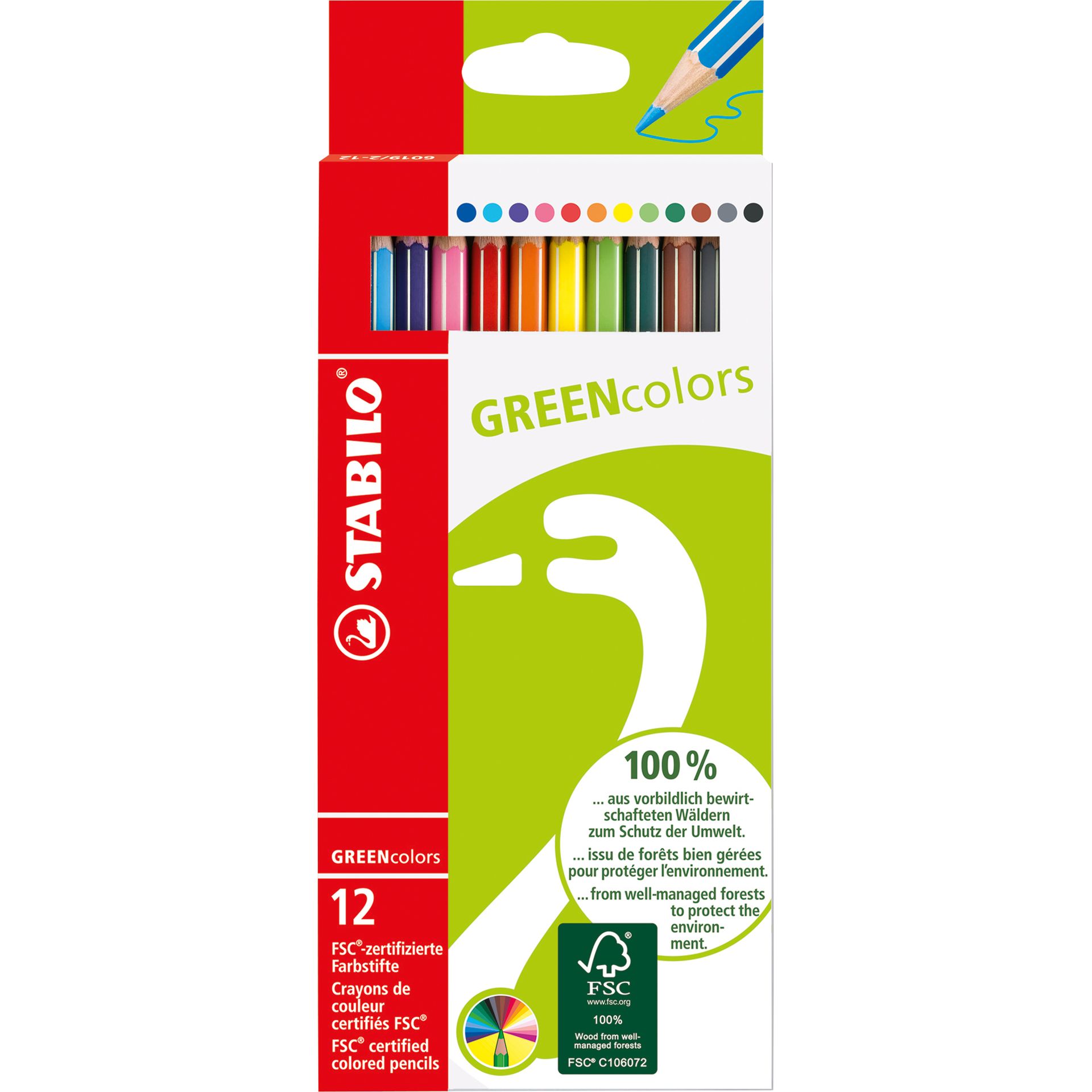Farbstift GREENcolors sortiert 12 St./Pack.