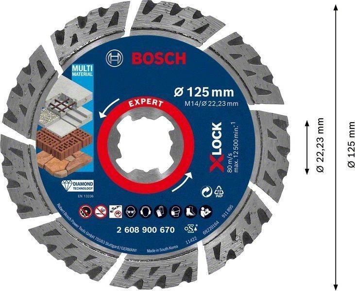 Bosch EXPERT MultiMaterial X-LOCK Diamanttrennscheiben