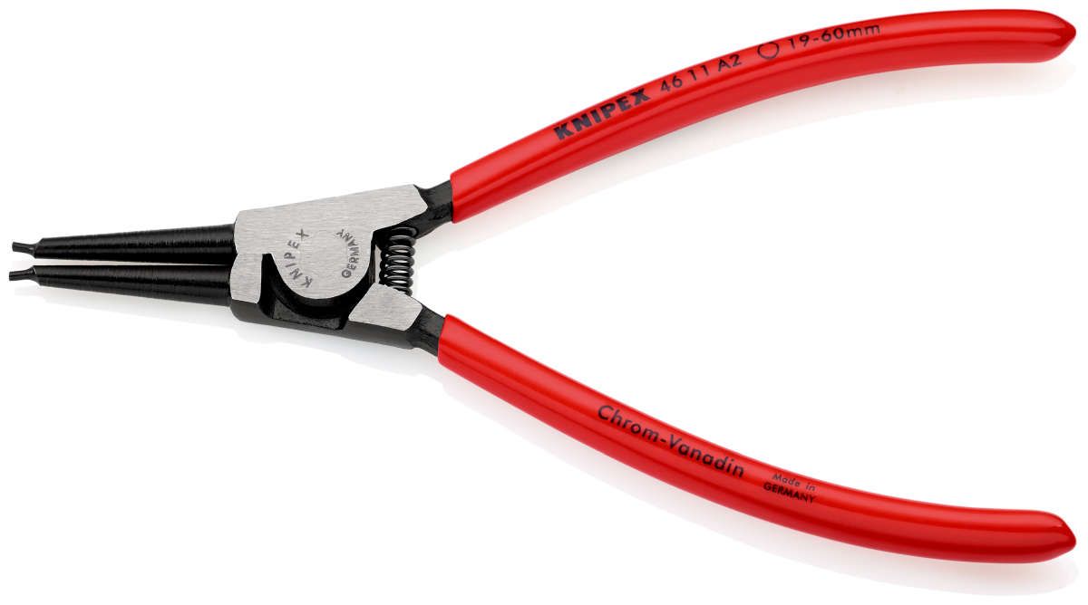 KNIPEX 46 11 A2 Sicherungsringzange für Außenringe auf Wellen mit Kunststoff überzogen schwarz atramentiert 180 mm