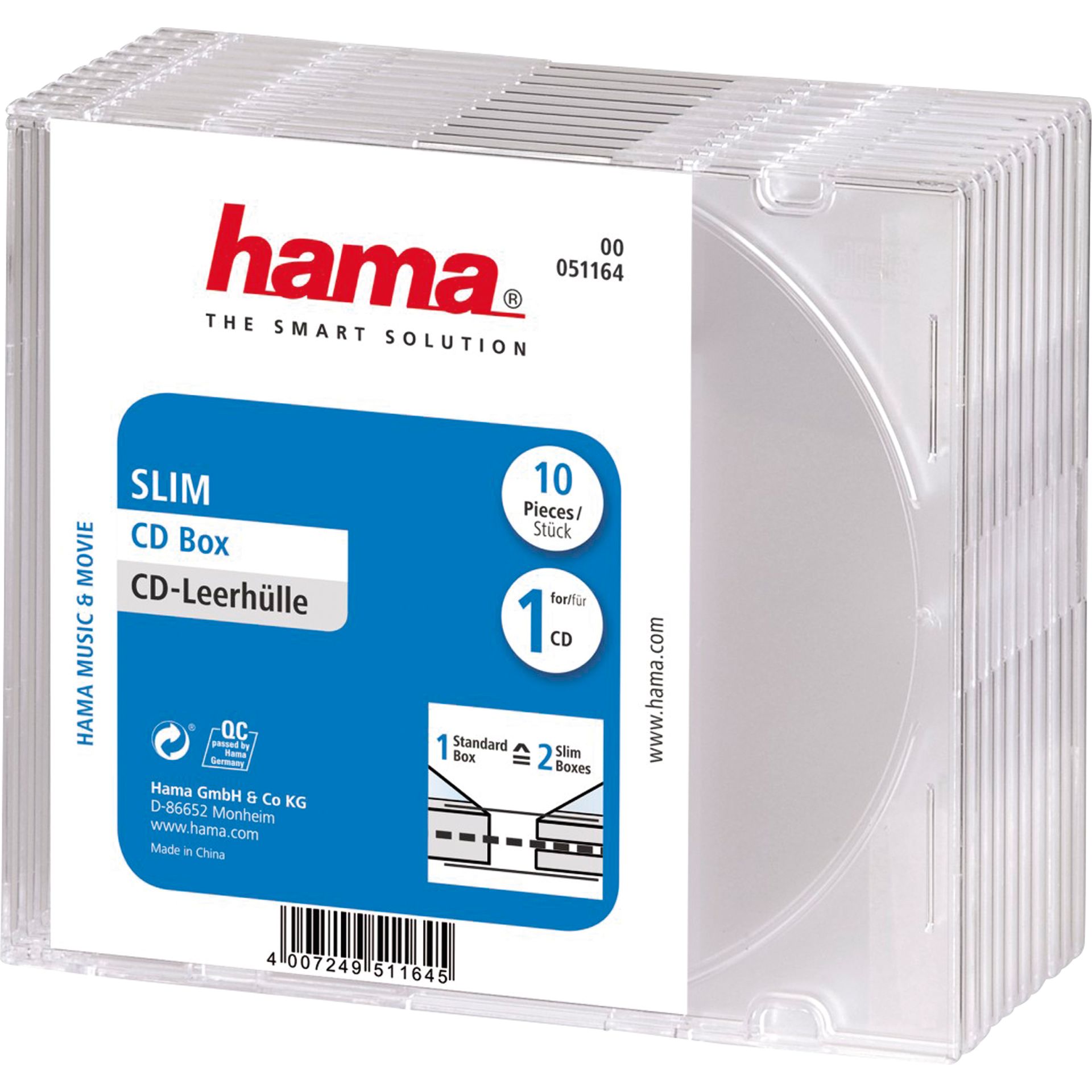 CD-Hülle Slim tr 10 St./Pack.