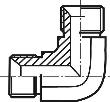 90°-Winkel, 60°Konus G 1/8"-G 1/8" (AG), Stahl verzinkt