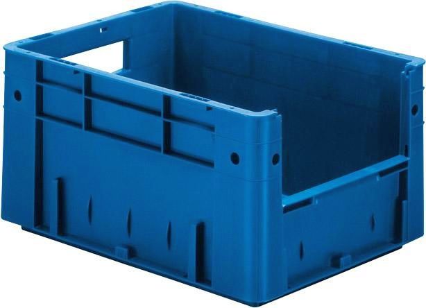 Sichtlagerkasten blau B300xT400xH210 mm Auflast 500kg, VE 4 Stk. mit Griffloch LA-KA-PE