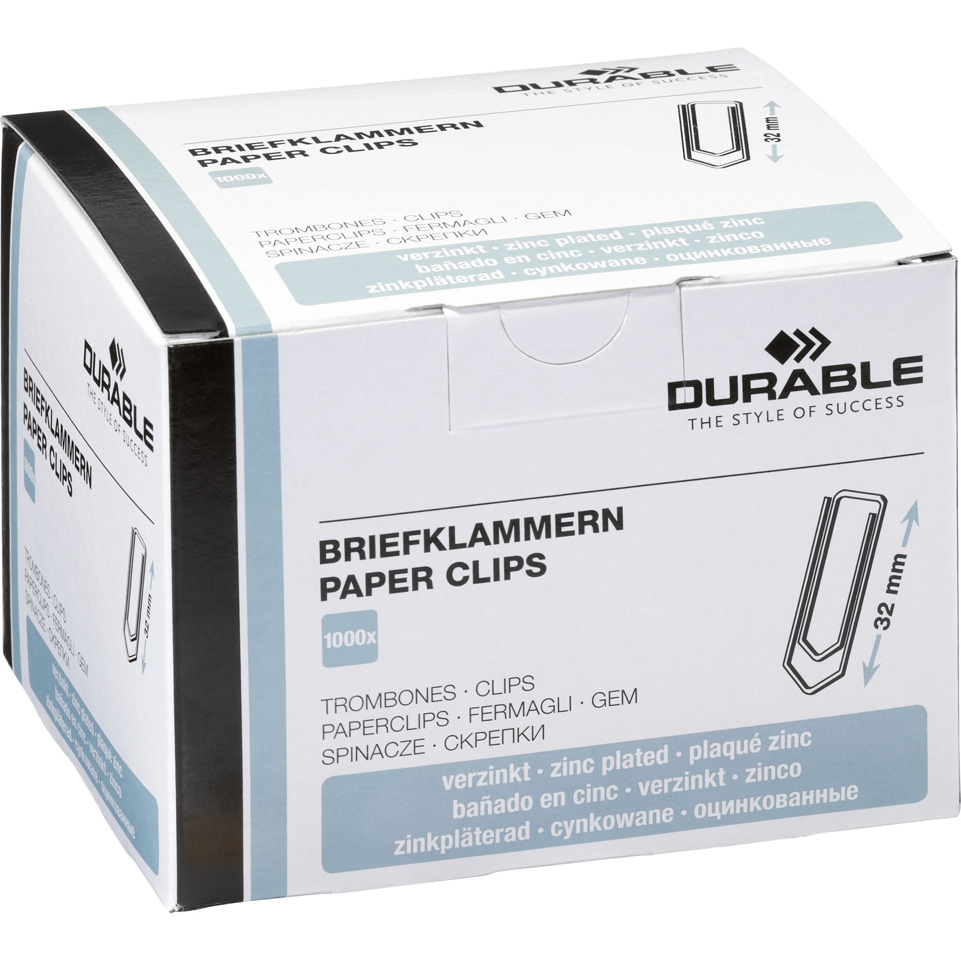 Briefklammer 32mm verzinkt 1.000 St./Pack.